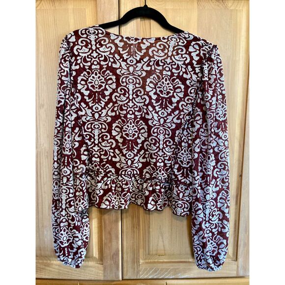 Anthropologie | Jacquard Peasant Blouse | Size L - Picture 4 of 6